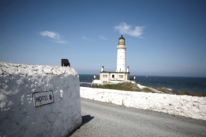 "Romantic dining at Corsewall Lighthouse restaurant"